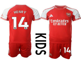 Kids 2025-26 Arsenal #14 HENRY With Red shorts home Soccer Club Jerseys