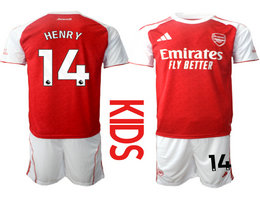 Kids 2025-26 Arsenal #14 HENRY home Soccer Club Jerseys