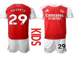 Kids 2025-26 Arsenal #29 HAVERTZ home Soccer Club Jerseys
