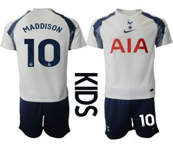 Kids 2025-26 Tottenham Hotspur #10 MADDISON Home Soccer Club Jersey
