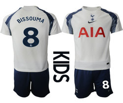 Kids 2025-26 Tottenham Hotspur #8 BISSOUMA Home Soccer Club Jersey