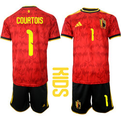 Kids Belgium #1 Couatois Home 2026 World Cup Soccer jersey