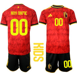 Kids Belgium Custom Any Name Home 2026 World Cup Soccer jersey