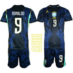Kids Brazil #9 Ronaldo Away 2026 World Cup Soccer jersey