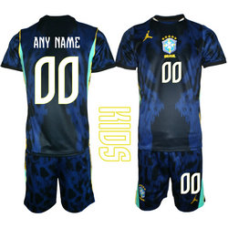 Kids Brazil Any Name Away 2026 World Cup Soccer jersey