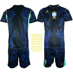 Kids Brazil Blank Away 2026 World Cup Soccer jersey