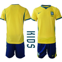 Kids Brazil Blank Home Navy Name 2026 World Cup Soccer jersey