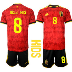 Kids Colombia #8 Tielemans Home 2026 World Cup Soccer jersey