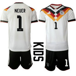Kids Germany #1 Neuer Home 2026 World Cup Soccer jersey