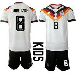 Kids Germany #8 Goretzka Home 2026 World Cup Soccer jersey