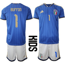 Kids Italy #1 Buffon Home 2026 World Cup Soccer jersey