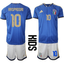 Kids Italy #10 Raspadori Home 2026 World Cup Soccer jersey