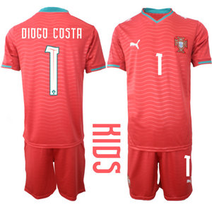 Kids Portugal #1 Diogo Costa Home 2026 World Cup Soccer jersey
