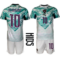 Kids Portugal #10 Bernarod Away 2026 World Cup Soccer jerseys