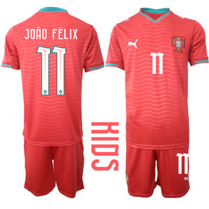 Kids Portugal #11 Joao Felix Home 2026 World Cup Soccer jersey