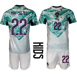 Kids Portugal #22 Rui Silva Away 2026 World Cup Soccer jersey
