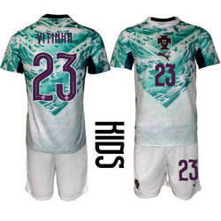 Kids Portugal #23 Vitinha Away 2026 World Cup Soccer jersey