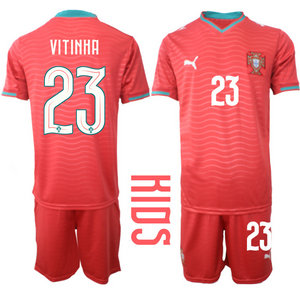 Kids Portugal #23 Vitinha Home 2026 World Cup Soccer jersey