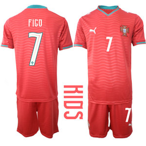 Kids Portugal #7 Figo Home 2026 World Cup Soccer jersey