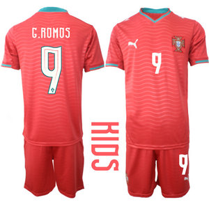 Kids Portugal #9 G.Romos Home 2026 World Cup Soccer jersey
