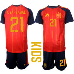 Kids Spain #21 Dyarzabal 2026 World Cup Soccer jersey