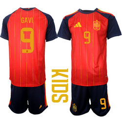Kids Spain #9 Gavi 2026 World Cup Soccer jersey