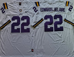 LSU Tigers #22 Clyde Edwards-Helaire White Vapor Untouchable Authentic Stitched NCAA Jersey