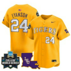 LSU Tigers #24 Anthony Eyanson 2025 NCAA MCWS Baseball jersey