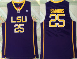 LSU Tigers #25 Ben Simmons Purple College Basketball stitched Jersey