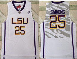 LSU Tigers #25 Ben Simmons White College Basketball stitched Jersey