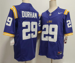 LSU Tigers #29 Caden Durham Purple Football Stitched Jersey