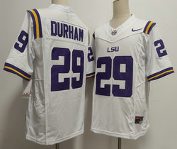 LSU Tigers #29 Caden Durham White Stitched NCAA Jersey