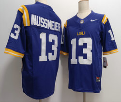 LSU Tigers#13 Garrett Nussmeier Purple F.U.S.E Stitched NCAA Jersey