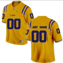 LSU Tigers Customized College Gold Authentic Stitched NCAA Jersey