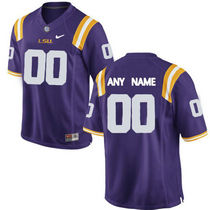 LSU Tigers Customized College Purple Limited Authentic Stitched NCAA Jersey