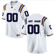 LSU Tigers Customized College White Authentic Stitched NCAA Jersey