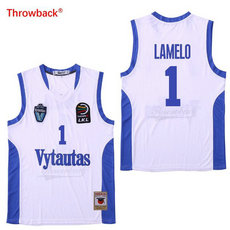 LaMelo Ball #1 Birstono Vytautas Lithuania White Basketball Stitch Jersey