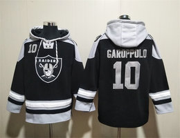 Las Vegas Raiders #10 Jimmy Garoppolo Black All Stitched Hooded Sweatshirt