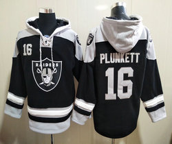 Las Vegas Raiders #16 Jim Plunkett Black NFL Stitched Pullover Hoodie