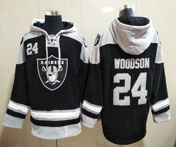 Las Vegas Raiders #24 Charles Woodson Black NFL Stitched Pullover Hoodie