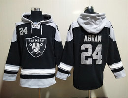 Las Vegas Raiders #24 Johnathan Abram Black All Stitched Hooded Sweatshirt