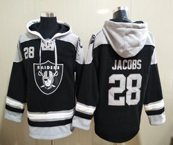 Las Vegas Raiders #28 Josh Jacobs Black NFL Stitched Pullover Hoodie