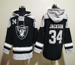 Las Vegas Raiders #34 Bo Jackson Black NFL Stitched Hoodies