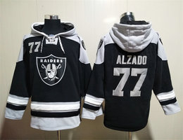 Las Vegas Raiders #77 Lyle Alzado Black All Stitched Hooded Sweatshirt