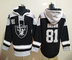 Las Vegas Raiders #81 Tim Brown Black NFL Stitched Pullover Hoodie