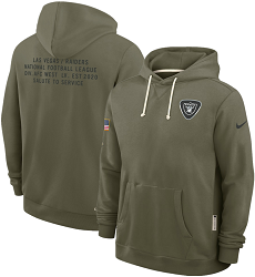 Las Vegas Raiders Olive 2025 Salute To Service Pullover Hoodie