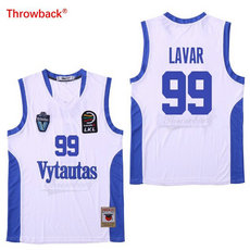 Lavar Ball #99 Birstono Vytautas Lithuania White Throwback Basketball Jersey