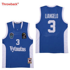 LiAngelo Ball #3 Birstono Vytautas Lithuania Blue Basketball Stitch Jersey
