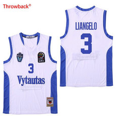 LiAngelo Ball #3 Birstono Vytautas Lithuania White Basketball Stitch Jersey