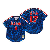 Los Angeles Angels of Anaheim #17 Shohei Ohtani Navy BAPE x Mitchell & Ness Jersey